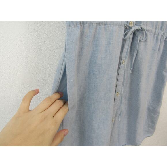 Revolve John + Jenn Dress Size Small Light Blue Linen Cotton Chambray Preppy - Picture 4 of 6